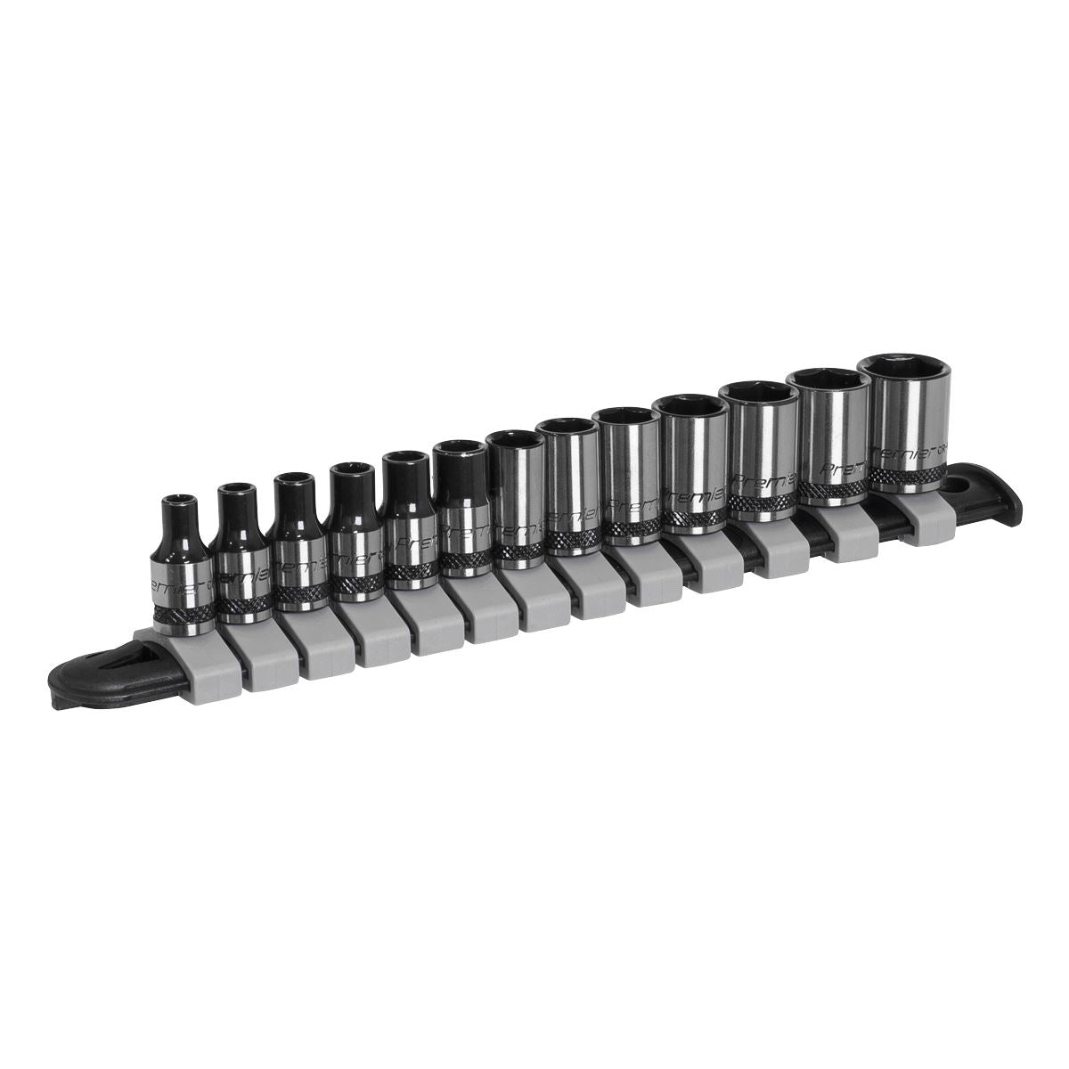 Sealey AK7990 Socket Set 13pc 1/4"Sq Drive Metric - Premier Black Sealey