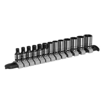 Sealey AK7990 Socket Set 13pc 1/4"Sq Drive Metric - Premier Black Sealey
