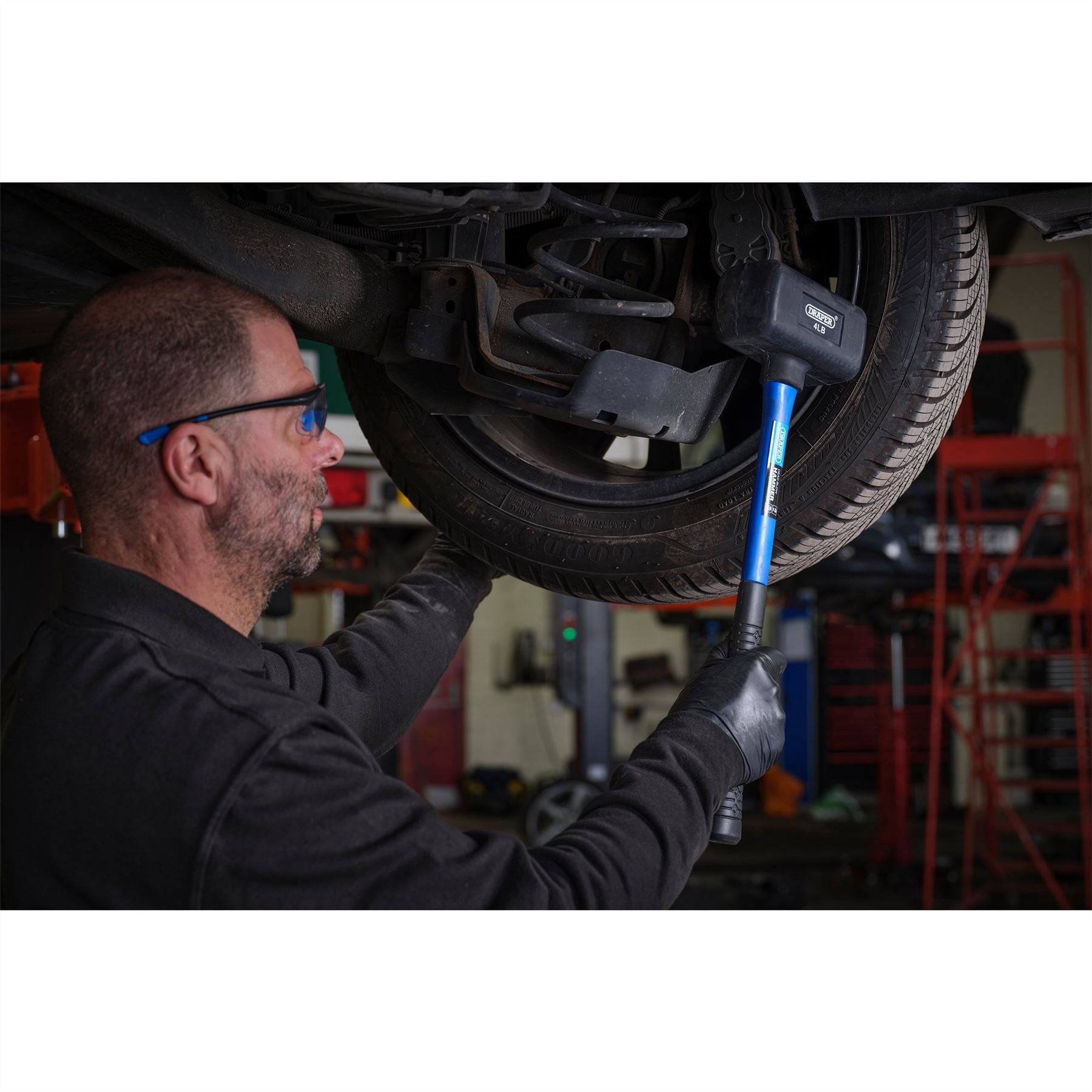 Draper 74319 Rubber Dead Blow Hammer with Fibreglass Shaft 1.8kg/4lb Draper