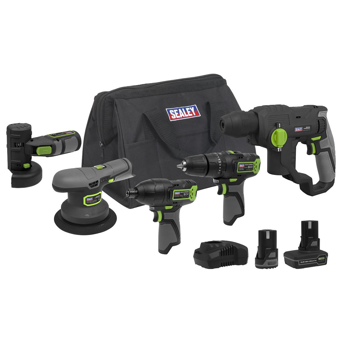 Sealey CP108VCOMBO7 5 x 10.8V SV10.8 Series Cordless Combo Kit - 2 Batteries Sealey