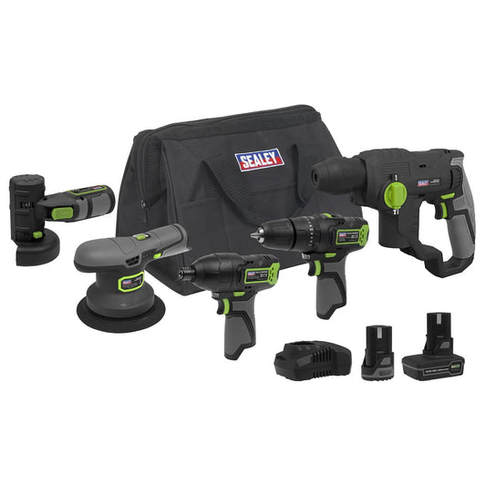 Sealey CP108VCOMBO7 5 x 10.8V SV10.8 Series Cordless Combo Kit - 2 Batteries Sealey