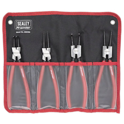 Sealey AK8456 Internal/External Circlip Pliers Set 4pc 230mm Sealey