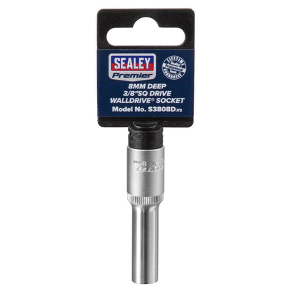Sealey S3808D WallDrive® Socket 8mm Deep 3/8"Sq Drive Sealey