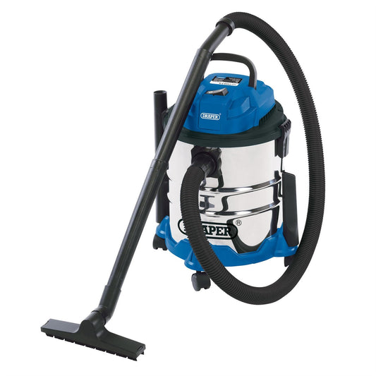 Draper 20515 230V Wet and Dry Vacuum Cleaner with Stainless Steel Tank 20L 1250W Draper
