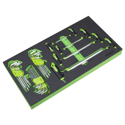 Siegen S01280 T-Handle & Standard Hex/TRX-Star* Key Set with Tool Tray Siegen
