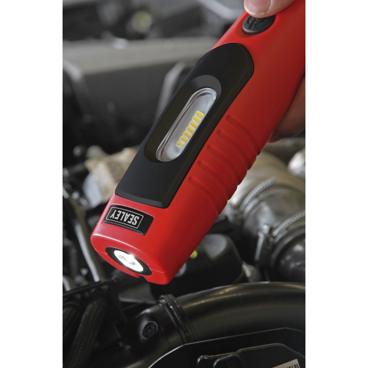 Sealey LED3602R Rechargeable 360° Inspection Light 4W & 3W SMD LED Red Lithium-ion Sealey