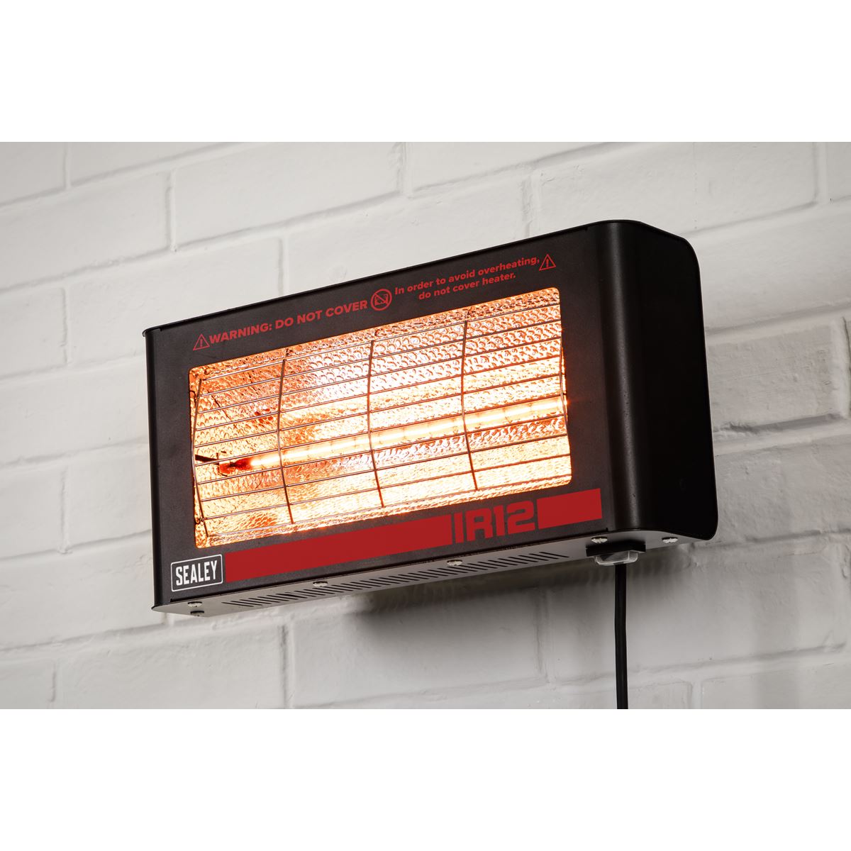 Sealey IR12 Infrared Quartz Heater - Wall Mounting 1.2W/230V Sealey