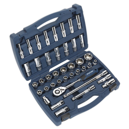Sealey AK8993 Socket Set 41pc 1/2"Sq Drive WallDrive® Metric Sealey
