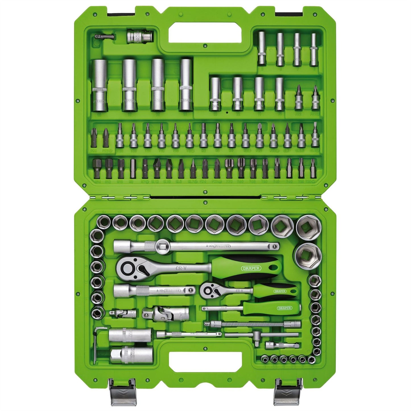 Draper 55318 Metric Socket Set 1/4” and 1/2” Sq. Dr. 100 Piece Draper