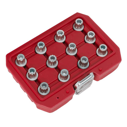 Sealey SX224 Locking Wheel Nut Key Set 12pc - VW Sealey