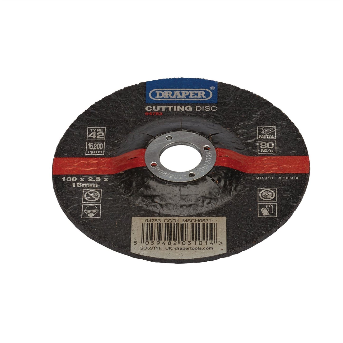 Draper 94783 DPC Metal Cutting Disc 100 x 2.5 x 16mm Draper