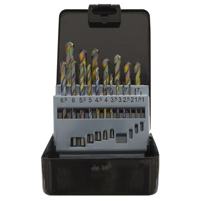 Siegen S0868 HSS Drill Bit Set 19pc Edge Ground Metric DIN 338 Siegen