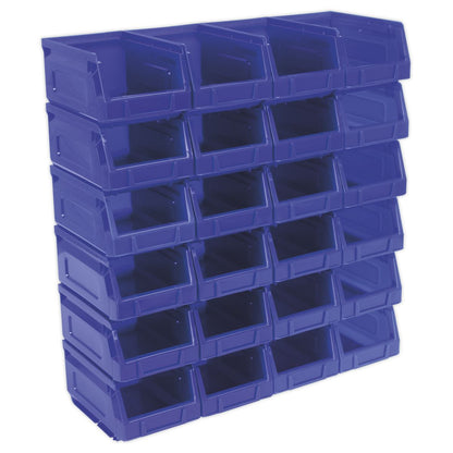 Sealey TPS224B Plastic Storage Bin 105 x 165 x 85mm - Blue Pack of 24 Sealey