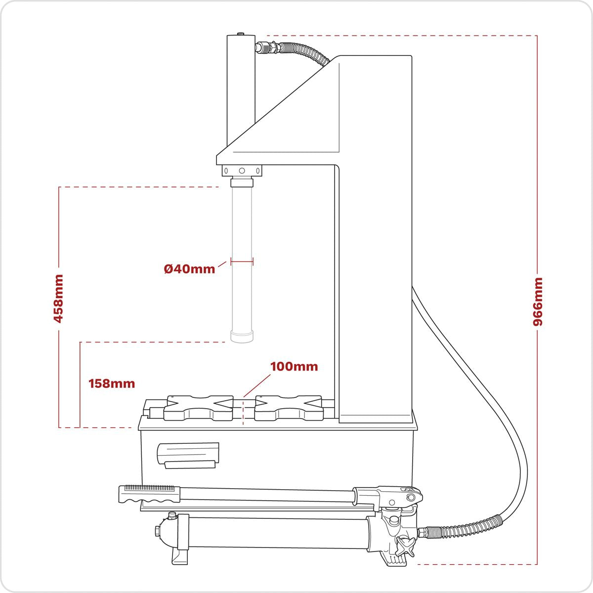 Sealey YC10B Hydraulic Bench 'C' Type Press 10 Tonne Sealey