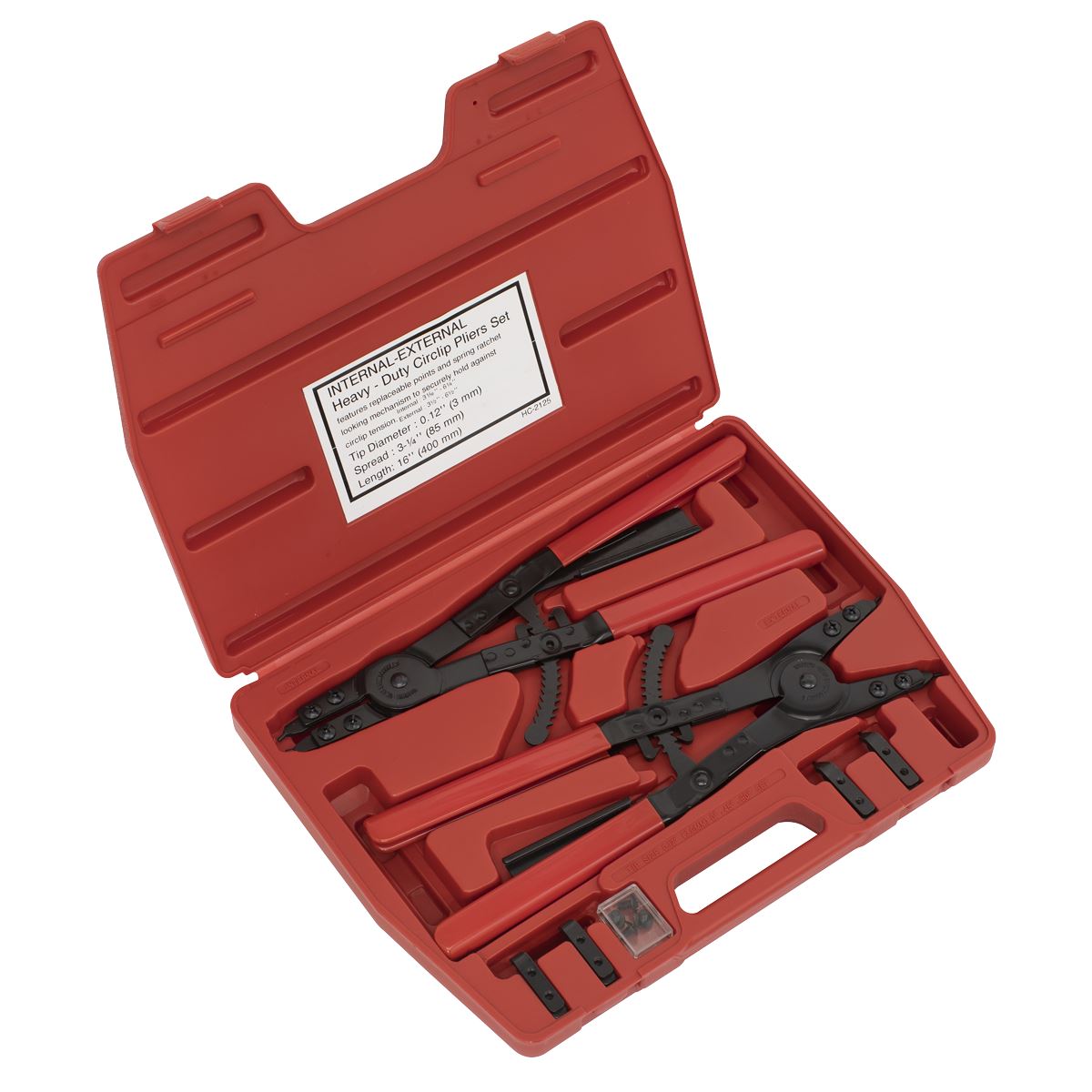 Sealey AK8501 Circlip Pliers Set Internal/External 400mm Heavy-Duty Sealey