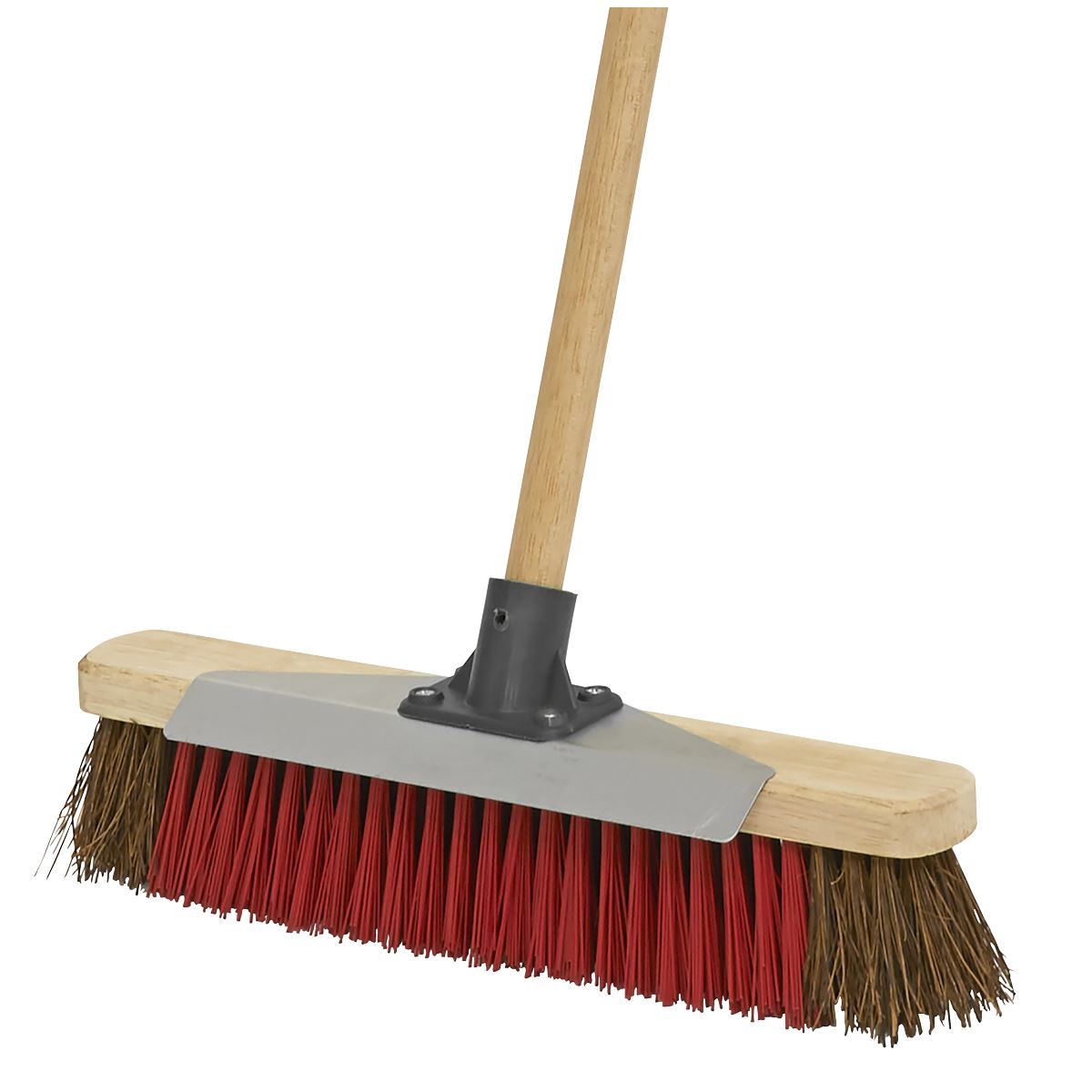 Sealey BM16SC Heavy-Duty Stiff/Hard Bristle Broom with Scraper 16"(405mm) Sealey