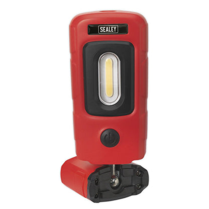Sealey LED3601R Rechargeable 360° Inspection Light 3W COB & 1W SMD LED Red Lithium-Polymer Sealey