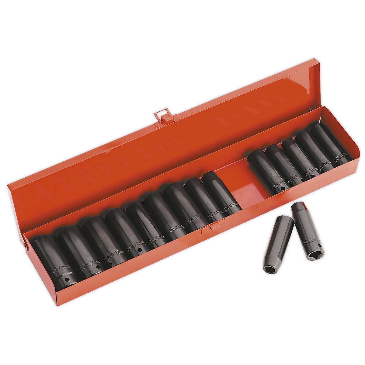 Sealey AK685 Impact Socket Set 16pc Deep 1/2"Sq Drive Metric/Imperial Sealey