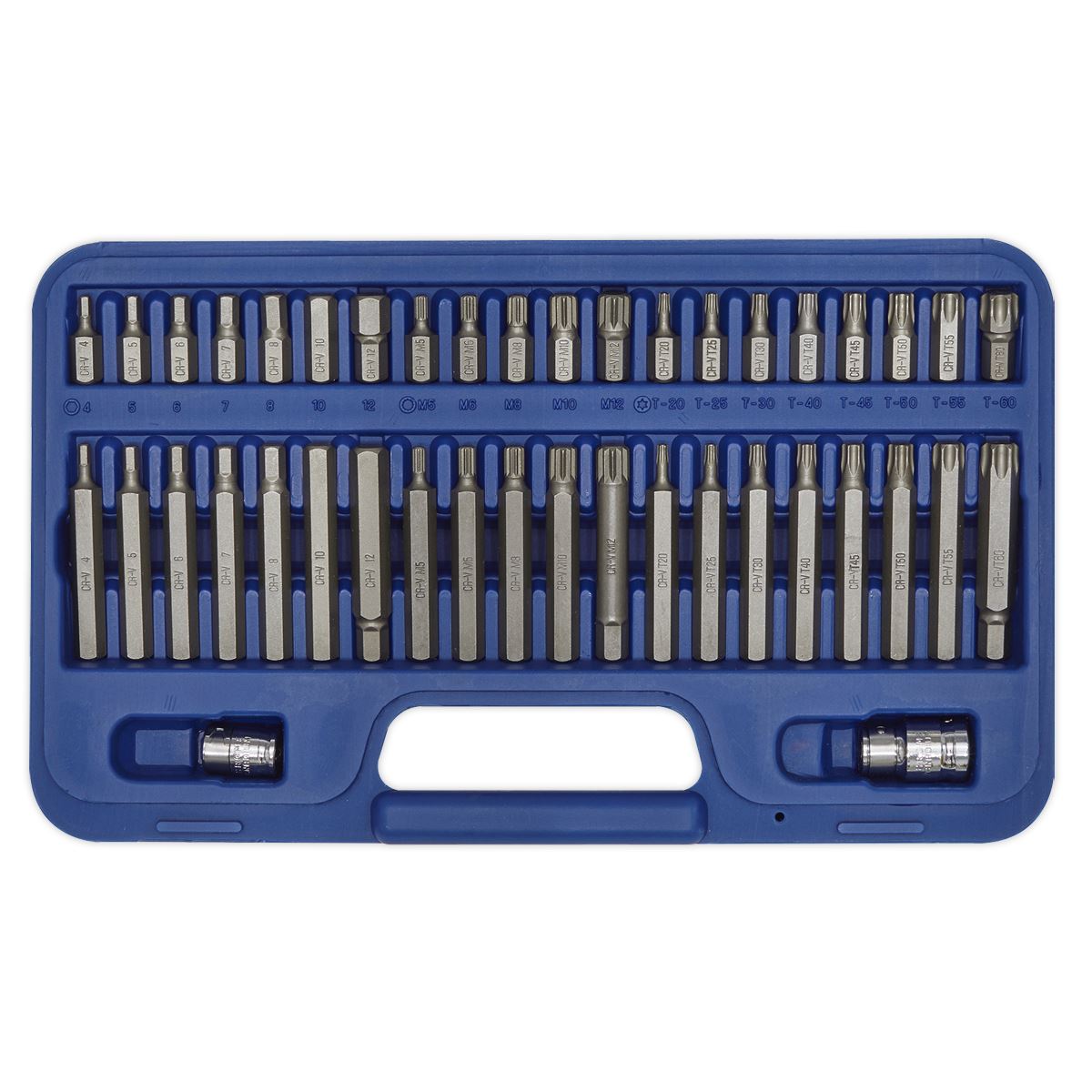 Sealey AK219 TRX-Star*/Hex/Spline Bit Set 42pc 3/8" & 1/2"Sq Drive Sealey