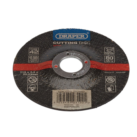 Draper 94784 DPC Metal Cutting Disc 115 x 2.5 x 22.23mm Draper
