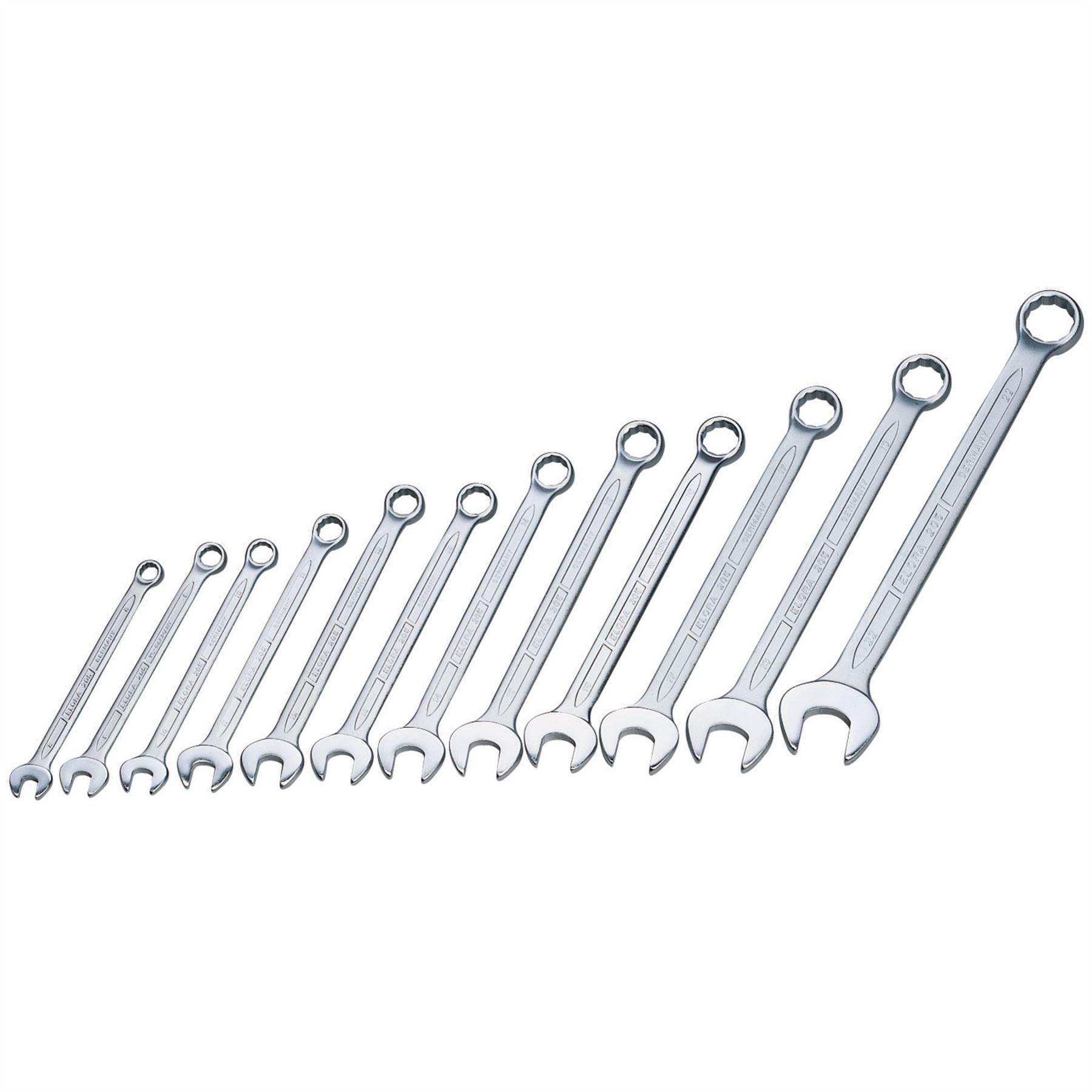 Elora 03090 Long Metric Combination Spanner Set 12 Piece Elora