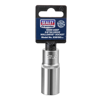 Sealey S3819D WallDrive® Socket 19mm Deep 3/8"Sq Drive Sealey