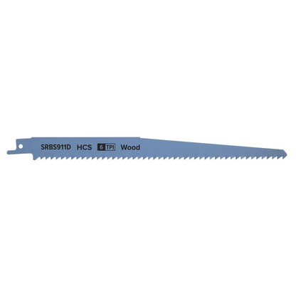 Sealey SRBS911D Reciprocating Saw Blade Clean Wood 230mm 6tpi - Pack of 5 Sealey