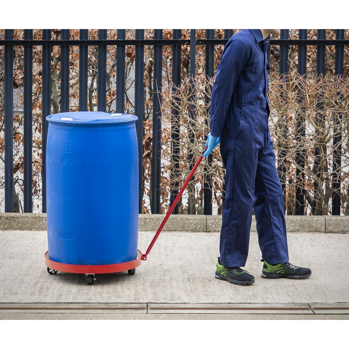 Sealey TP205H Drum Dolly with Handle 205L Sealey