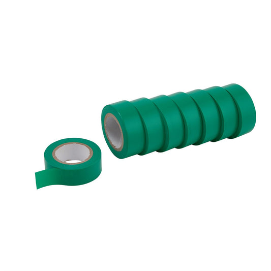Draper 11914 Insulation Tape to BSEN60454/Type2 10m x 19mm Green Pack of 8 Draper