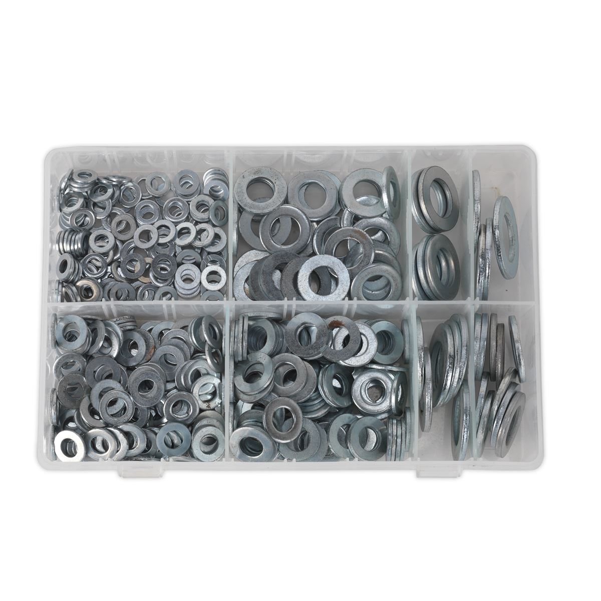 Sealey AB056WC Flat Washer Assortment 495pc M6-M24 Form C Metric Sealey