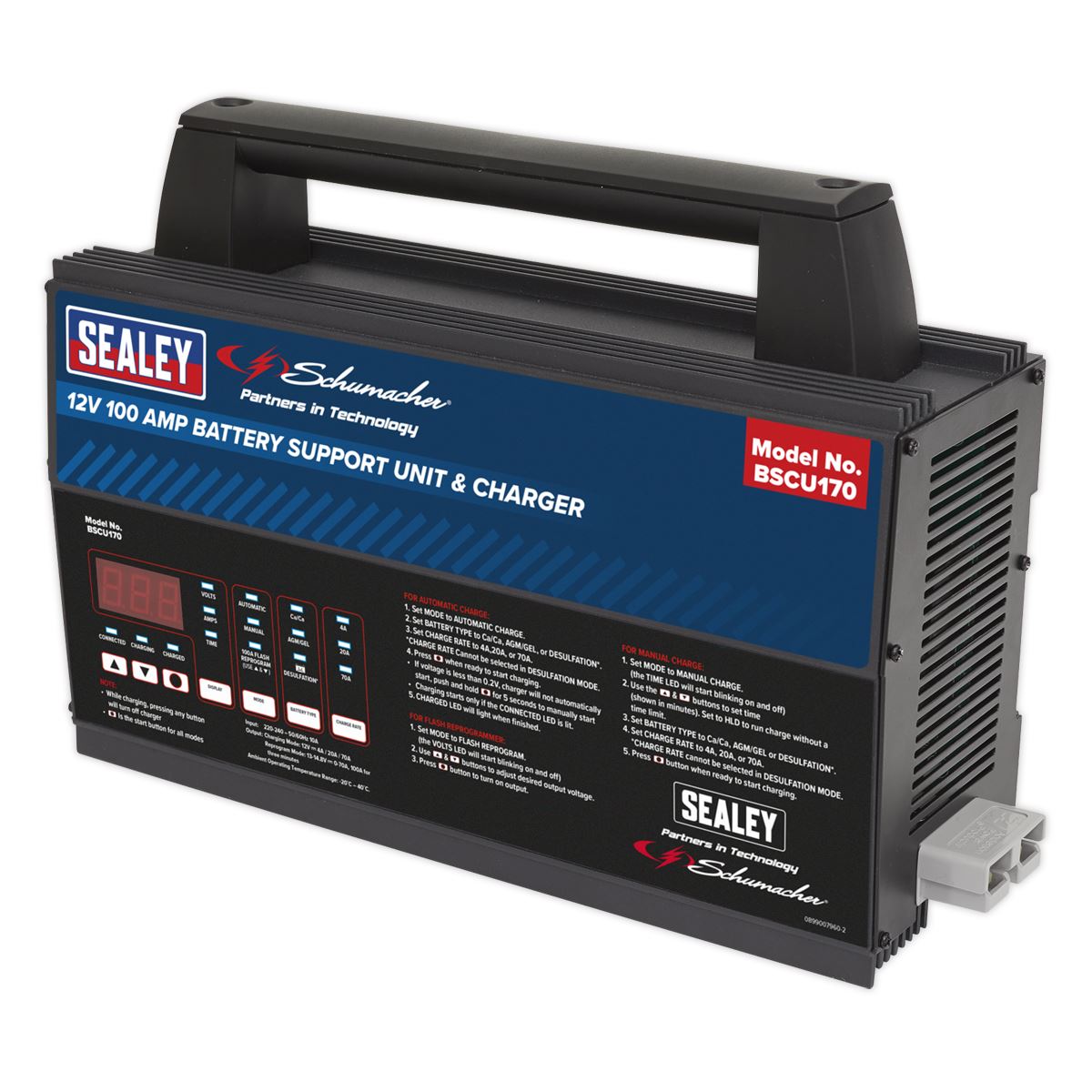 Sealey BSCU170 Battery Support Unit & Charger - 12V 100A Sealey