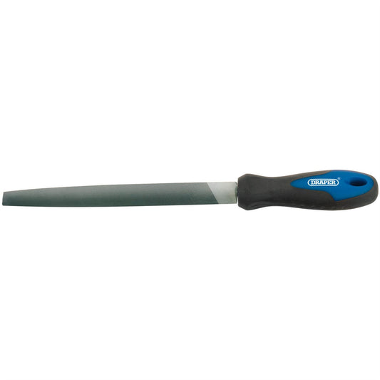 Draper 44954 Engineers Half Round Second Cut File with Soft Grip Handle 200mm Draper