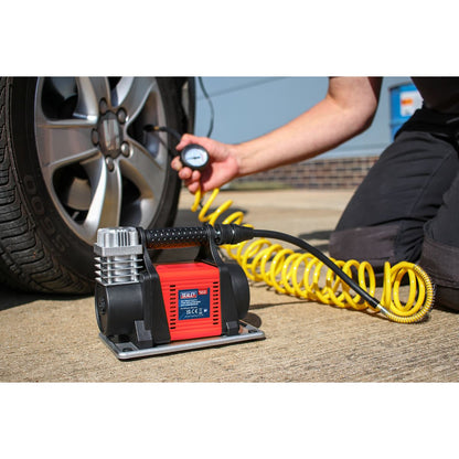 Sealey MAC05 Tyre Inflator/Mini Air Compressor 12V Heavy-Duty Sealey