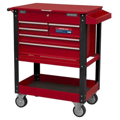 Sealey AP890M Heavy-Duty Mobile Tool & Parts Trolley with 5 Drawers & Lockable Top Sealey