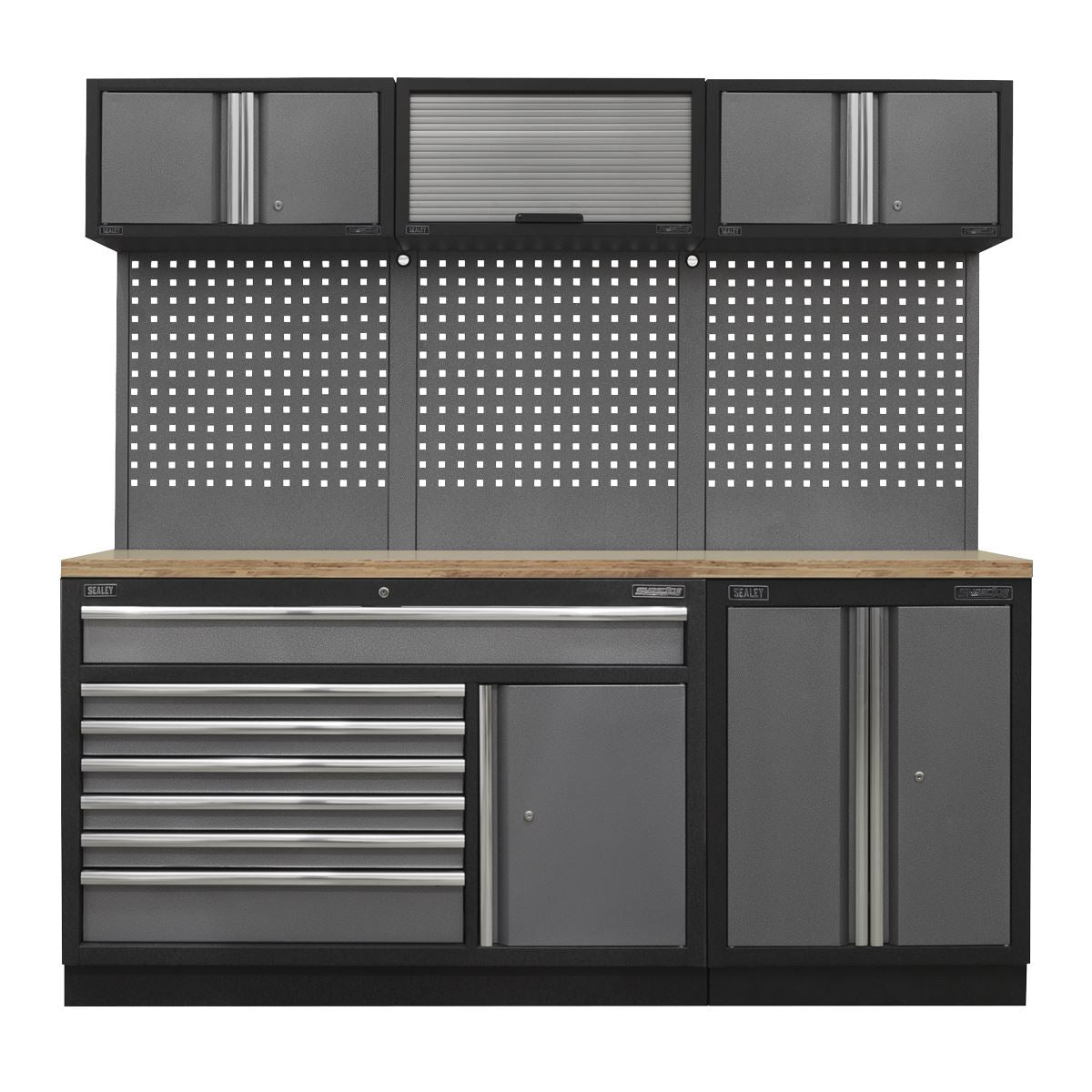 Sealey APMSSTACK11W Superline PRO® 2.04m Storage System - Pressed Wood Worktop Sealey