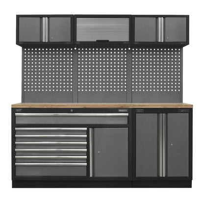 Sealey APMSSTACK11W Superline PRO® 2.04m Storage System - Pressed Wood Worktop Sealey