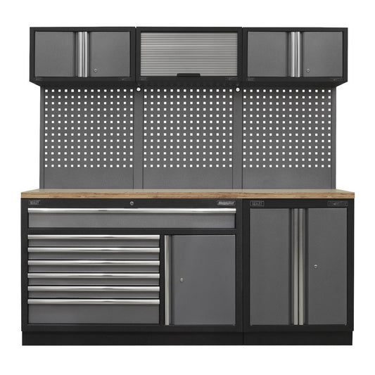 Sealey APMSSTACK11W Superline PRO® 2.04m Storage System - Pressed Wood Worktop Sealey