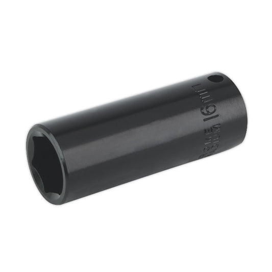 Sealey IS3816D Impact Socket 16mm Deep 3/8"Sq Drive Sealey