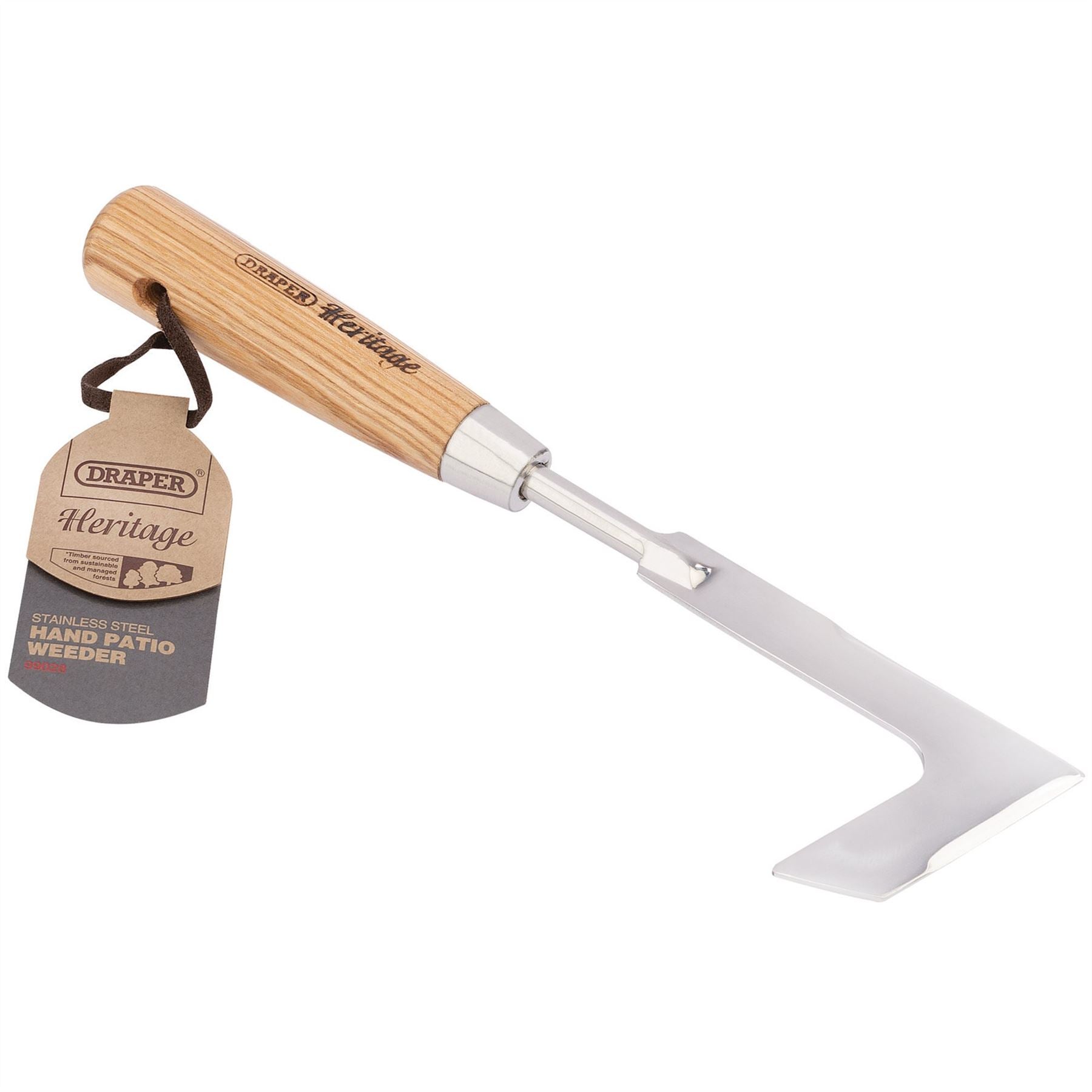Draper 99028 Heritage Stainless Steel Hand Patio Weeder With Ash Handle Draper