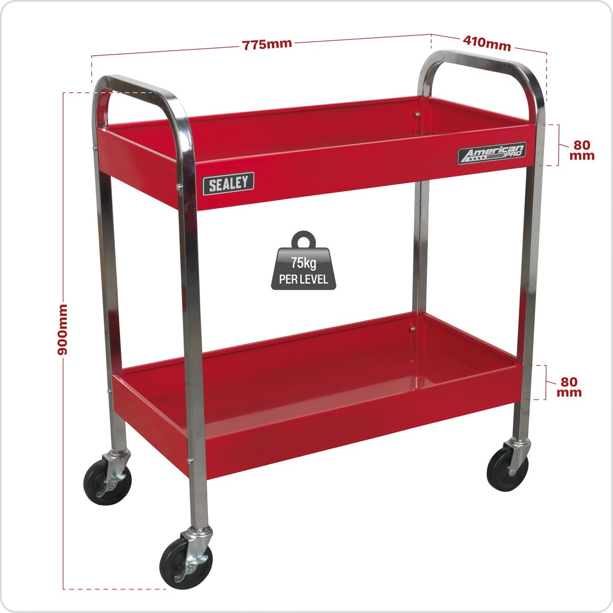 Sealey CX102 Trolley 2-Level Heavy-Duty Sealey