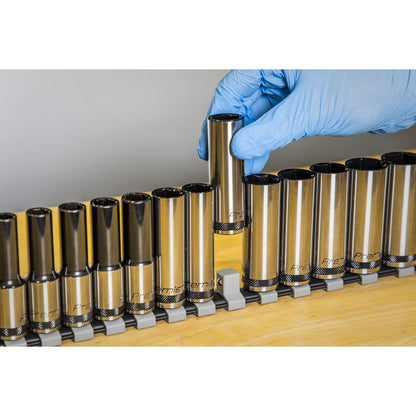 Sealey AK7995 Socket Set Deep 13pc 1/2"Sq Drive Metric - Premier Black Sealey