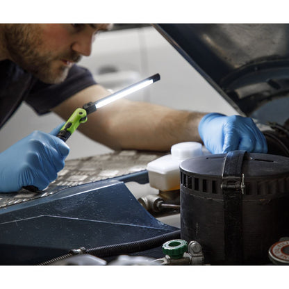 Sealey LED01G Rechargeable Slim Folding Pocket Light 2 COB & 1 SMD LED - Green Sealey