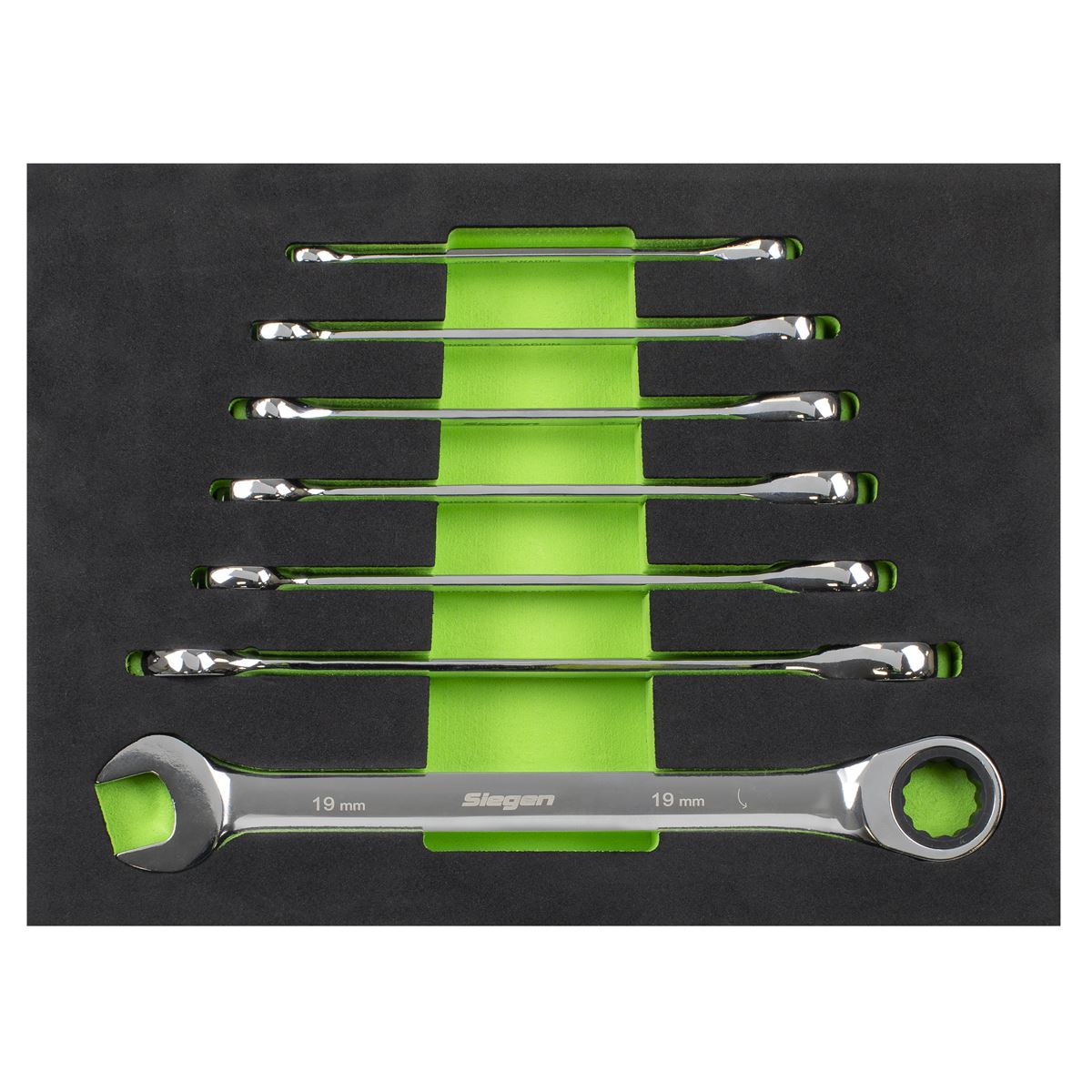 Siegen S01142 Ratchet Combination Spanner Set 7pc Metric Siegen