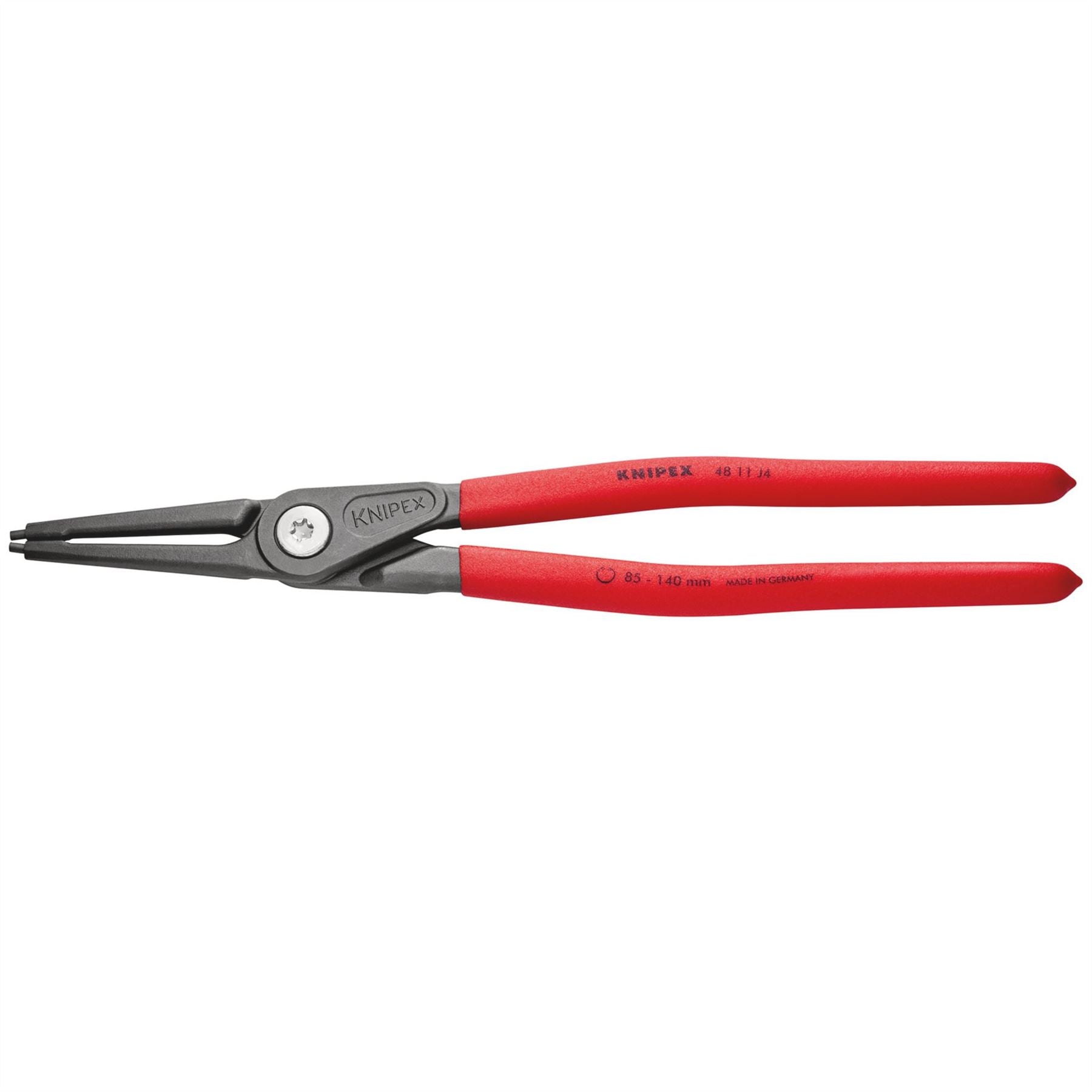 Knipex 75081 48 11 J4 SB Precision Circlip Pliers for internal circlips in bore holes with non-slip plastic coating grey atramentized 320mm Knipex