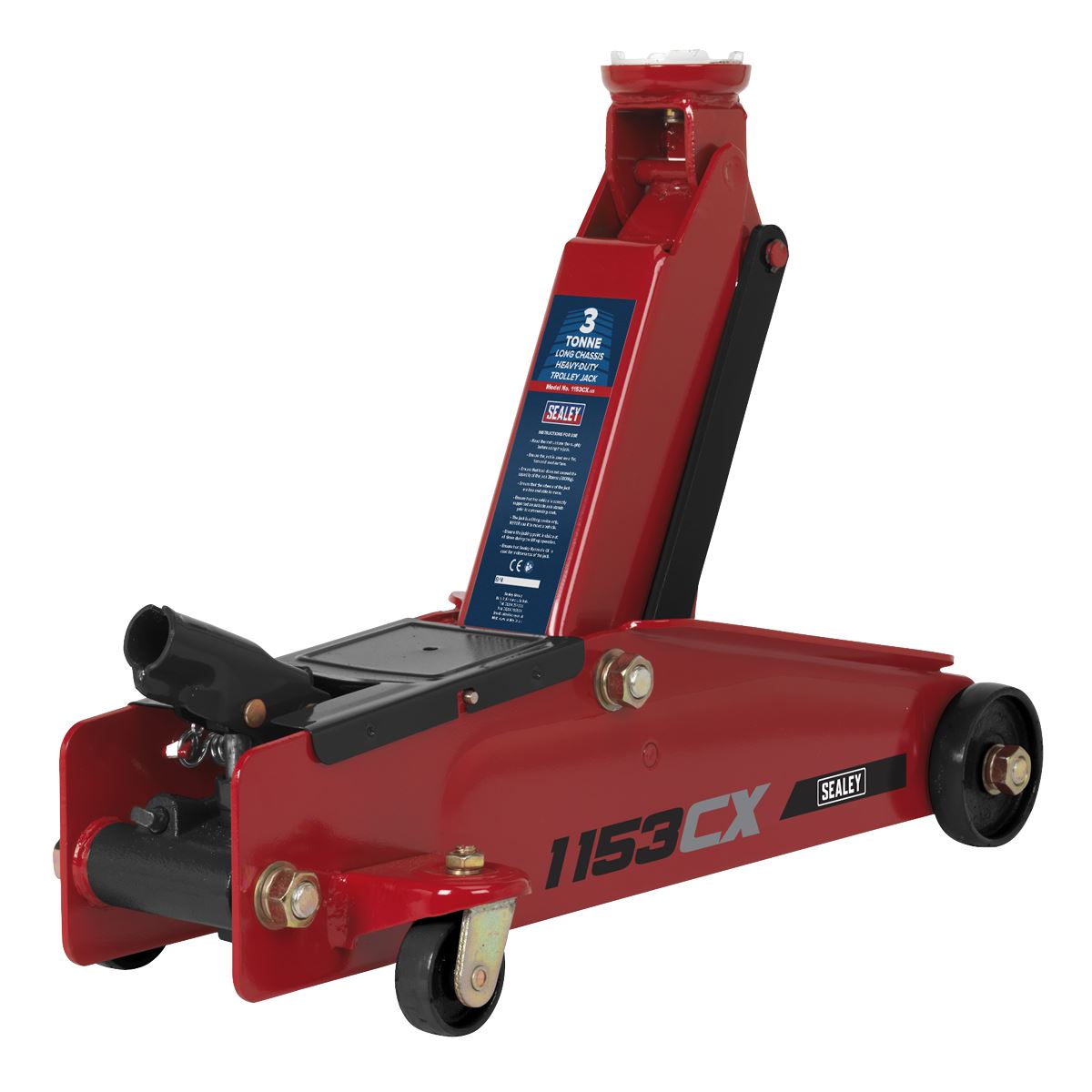 Sealey 1153CX Long Reach Heavy-Duty Trolley Jack 3 Tonne Sealey