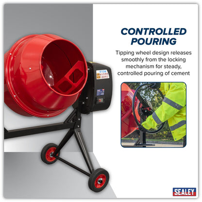 Sealey CMX125 550W Cement Mixer 125L Sealey