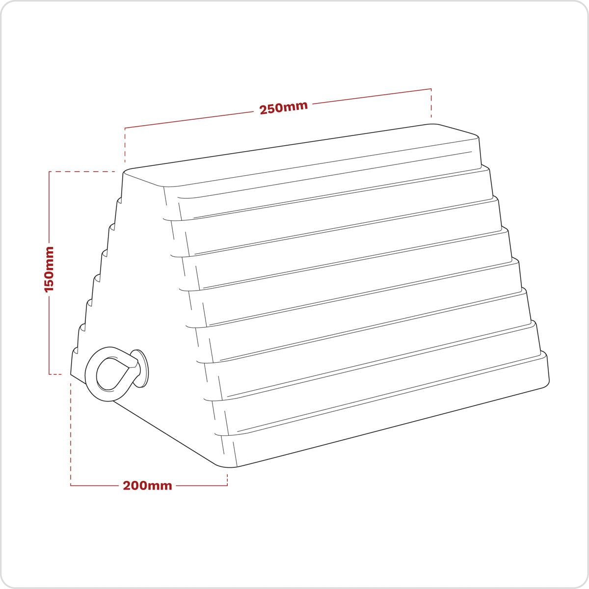 Sealey WC03 Rubber Wheel Chock 3.8kg - Single Sealey