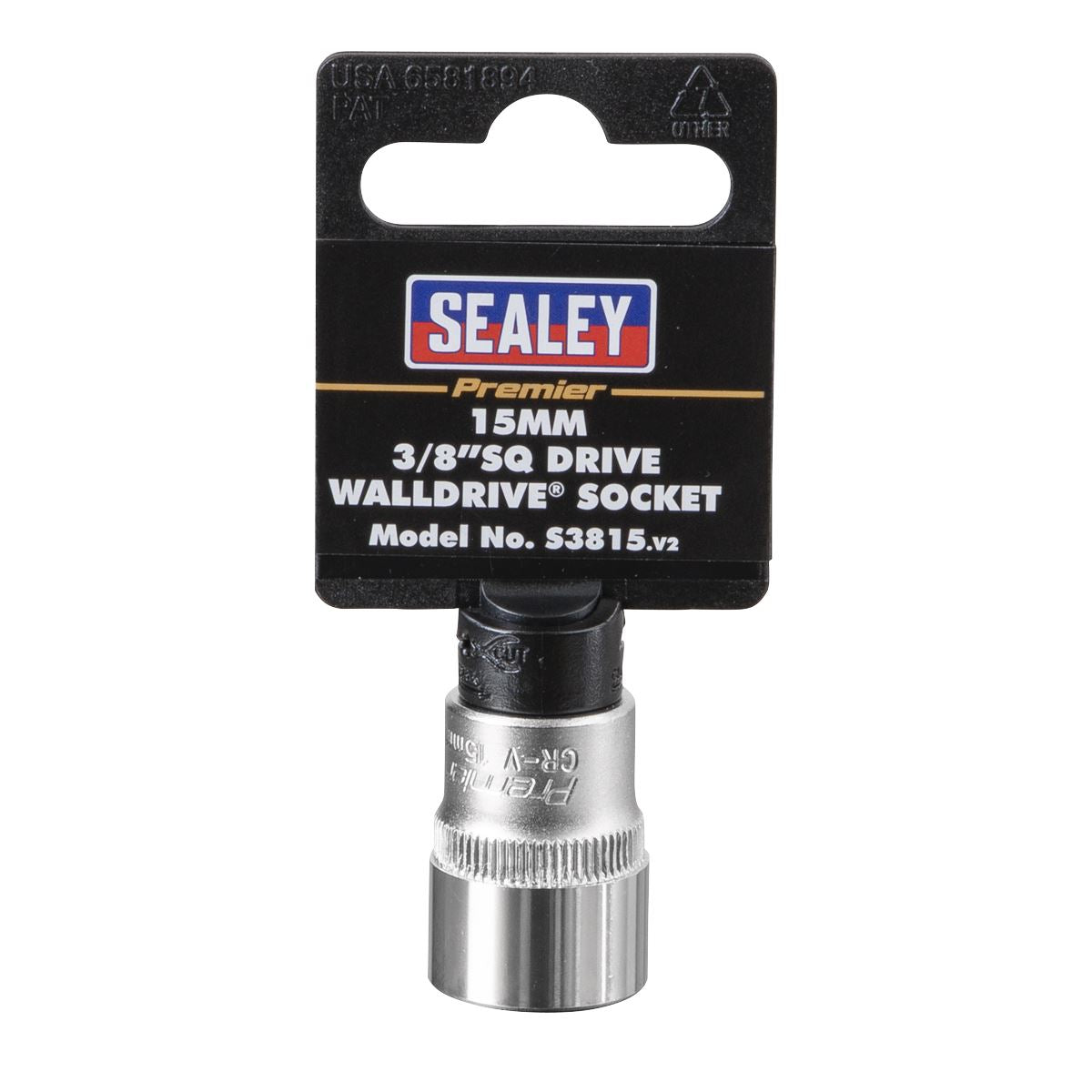 Sealey S3815 WallDrive® Socket 15mm 3/8"Sq Drive Sealey