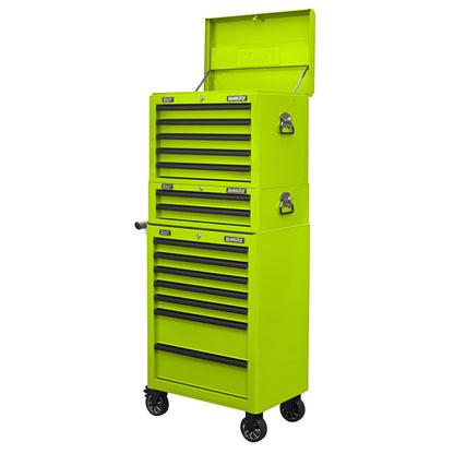 Sealey APSTACKTHV Topchest Mid-Box Tool Chest & Rollcab Combination 14 Drawer - Green Sealey