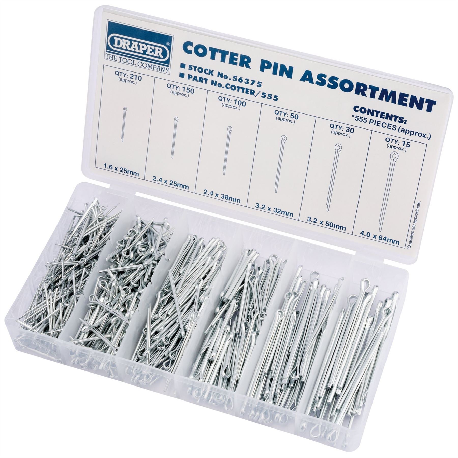 Draper 56375 Split Pin Assortment 555 Piece Draper